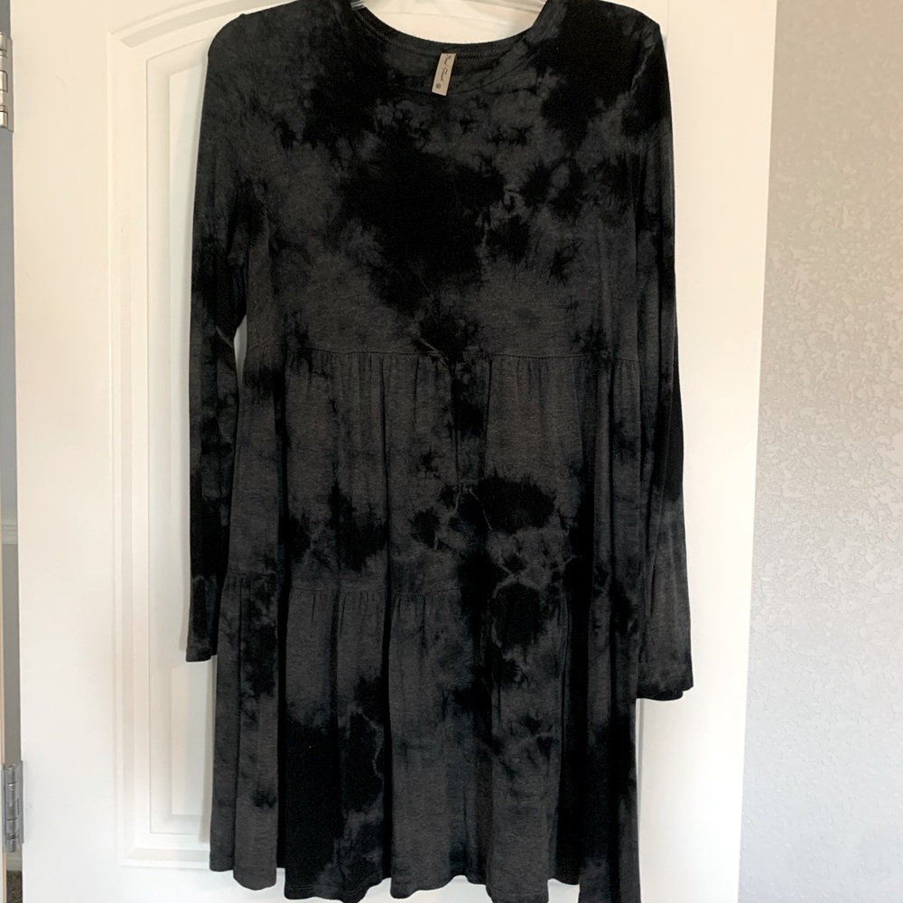 Gray tie dye tunic/dress, size M
